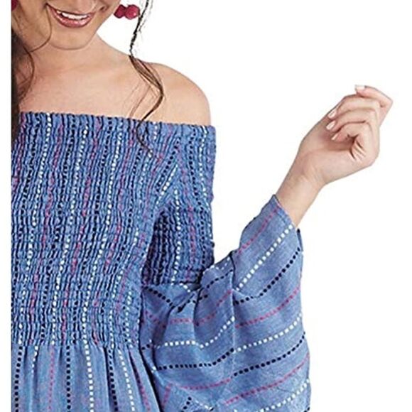 NWT MUDPIE Desi OTS Chambray Dress - Picture 3 of 9